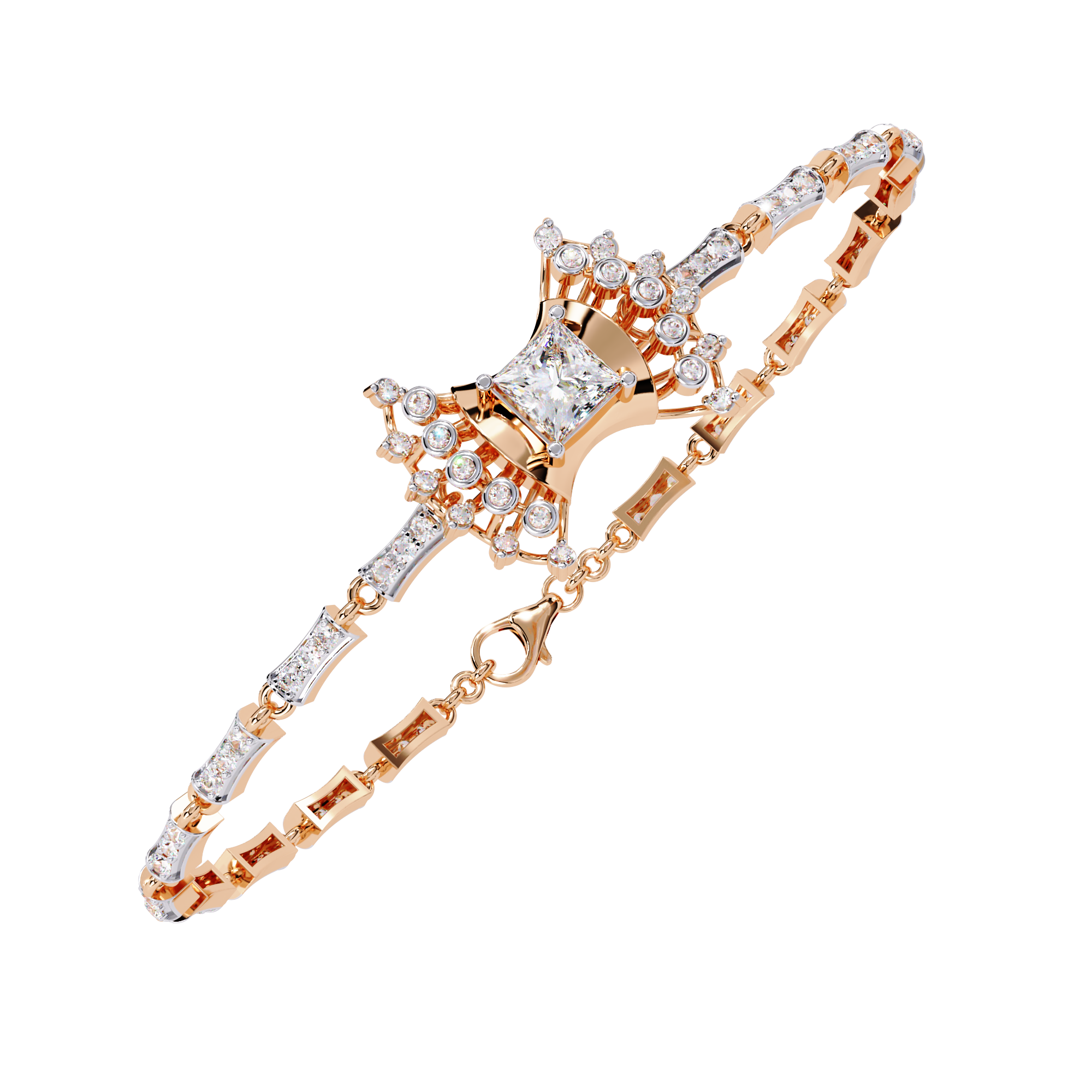 Solitairekart 1.65ct Bow Design Natural Diamond Bracelet-HI Color, VS-SI Clarity